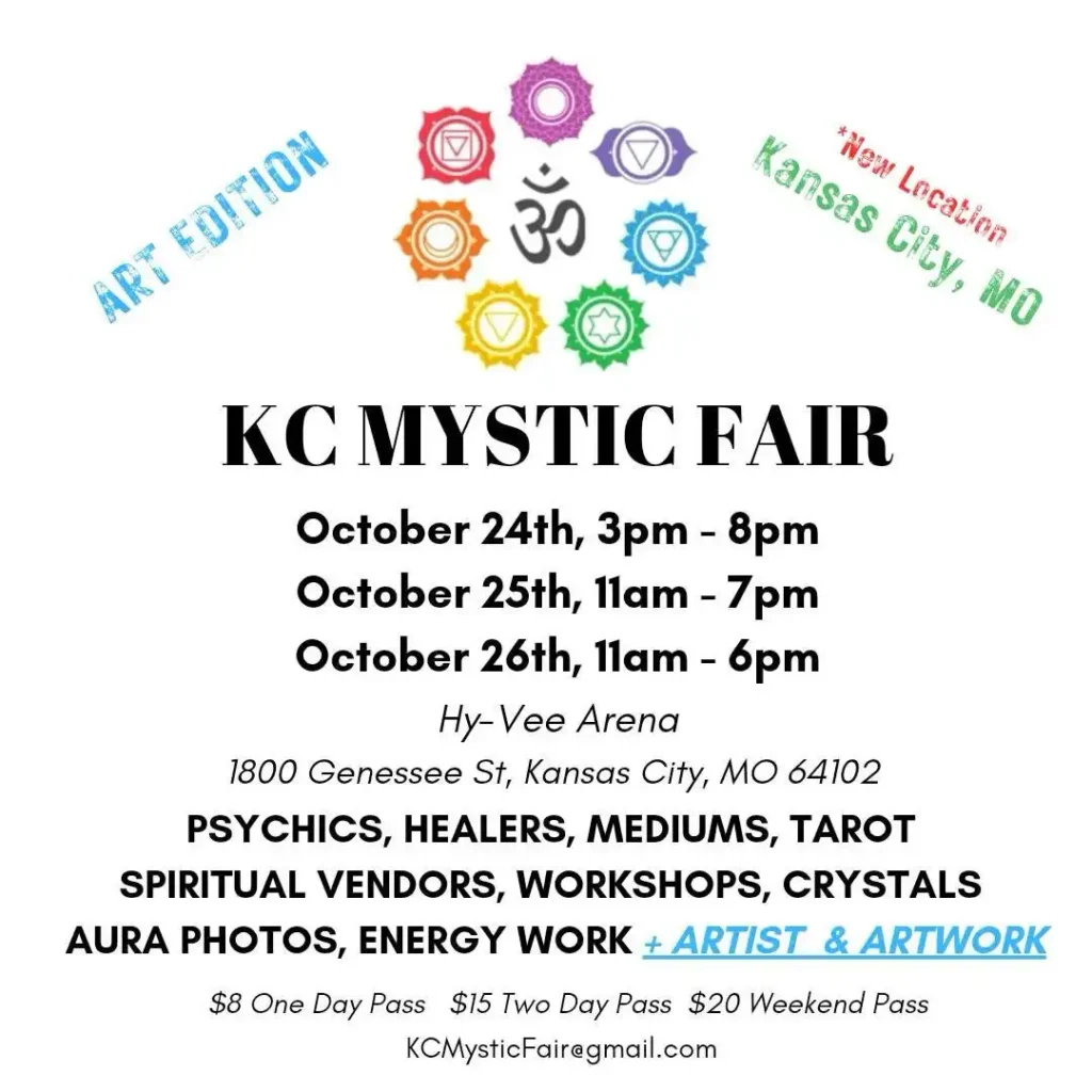 KC Mystic Fair events October 2025 where Betty Ann Dean will be offering Medical intuitive Readings live